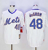 New York Mets #48 Jacob DeGrom White(Blue Strip) Cooperstown Stitched Jersey,baseball caps,new era cap wholesale,wholesale hats